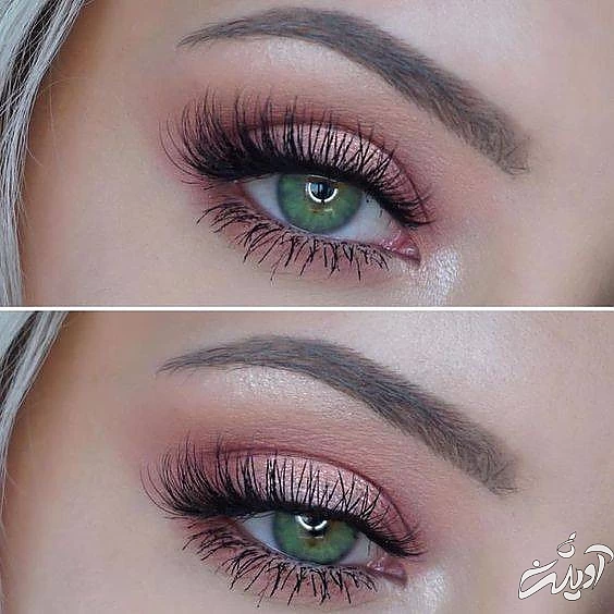 سایه صورتی برای چشم سبز آرایش چشم سبز